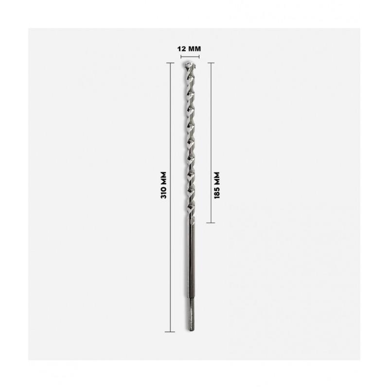 Laxmi (12 x 310mm) Cross Tip Concrete Drill bit (Silver) Masonry Bit