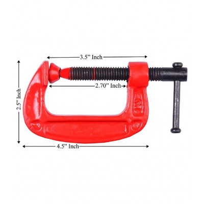 Laxmi 2" Inch Heavy Duty G Clamp (Pack of 1 ) For Holding Products Tools Items C-Clamp