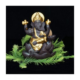 Laying Style Multicolour Polyresin Monk Buddha Smoke Backflow - Pack of 1