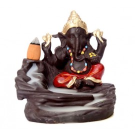 Laying Style Resin Lord Ganesha Smoke Backflow Insense Cone Holder/Home Decoration Item - Pack of 1