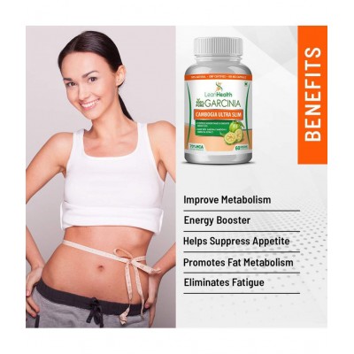 Leanhealth Garcinia Cambogia 800 mg with extract of Guggul and Green Tea - 60 Capsule | Helps in Natural Weight Manegement