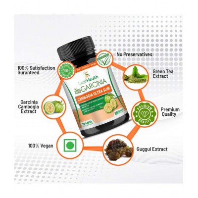 Leanhealth Garcinia Cambogia 800 mg with extract of Guggul and Green Tea - 90 Capsule | Helps in Natural Weight Manegement