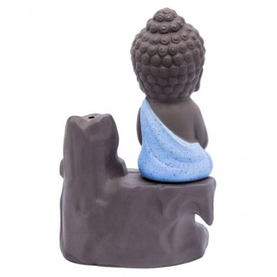 Leavess Idol Smoke Buddha Resin Buddha Idol 14 x 7 cms Pack of 1