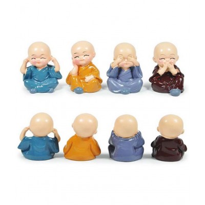 Leavess Monk Buddha Resin Buddha Idol 5 x 13 cms Pack of 4