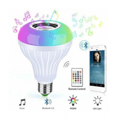 Light Bulb, E27 & B22 LED Light Bulb With Bluetooth Speaker RGB Self Changing Colo