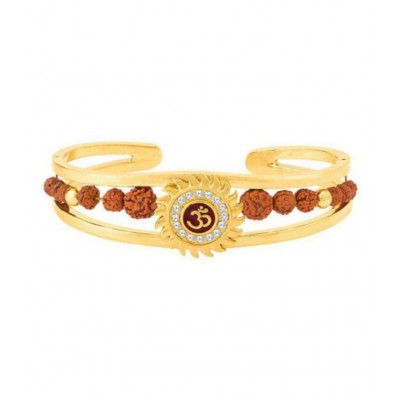 Loard Shiva Faith & Trust Brass Gold Plated Brass Om Mens Kada