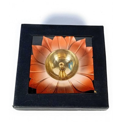 Lotus Diya Orange Color 6 inch With Box
