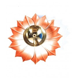 Lotus Diya Orange Color 6 inch With Box