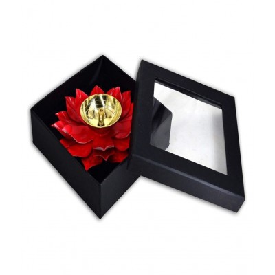 Lotus Diya Red Color 5 inch With Box