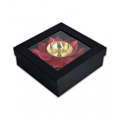 Lotus Diya Red Color 5 inch With Box