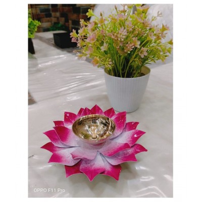 Lotus Pink Color  Diya With Box
