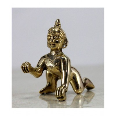 Lucknow Pujan Store Laddu Gopal Brass Idol ( Size 1 No.)