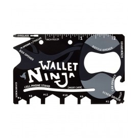 Lucky Ninja 18 In 1 Multi Purpose Black Credit Card Size Pocket Tool - Set Of 2