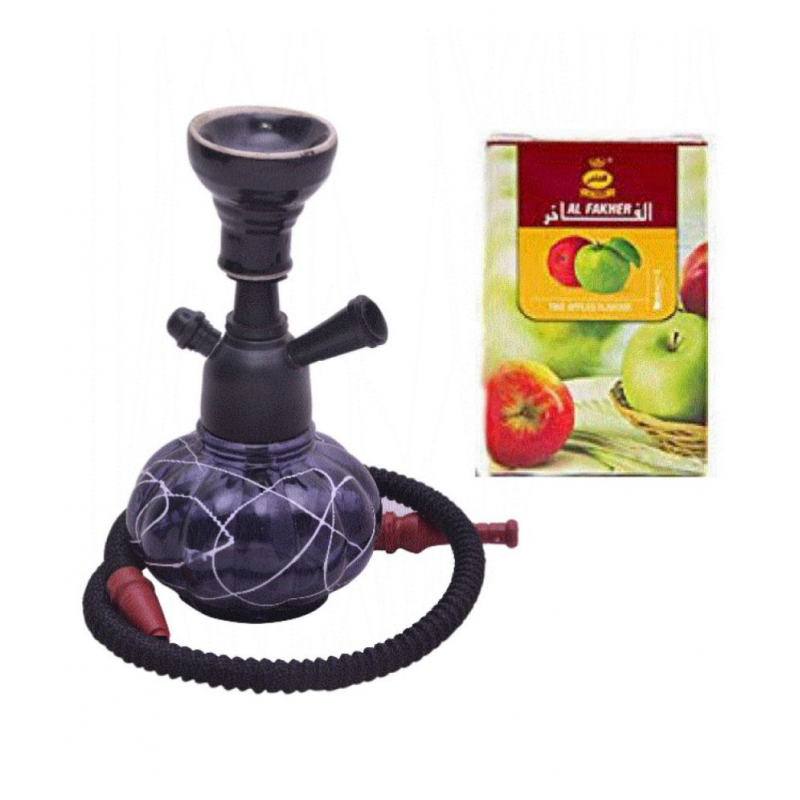 MAHISON LIFESTYLE Black 12 cm Glass Table Hookah - Pack of 1