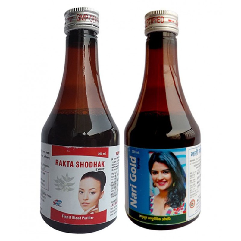 M.D. Pharmaceutical Rakt Shodak and Nari Gold l for Women Liquid 200 ml Pack Of 4