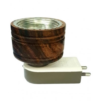 MDTL Mini Wooden Electric Kapoor Dani Incense Burner Bakhoor Dani Aroma Diffuser Camphor Burner for Positive Energy - 2nd Generation (Standard Size, Multicolour)