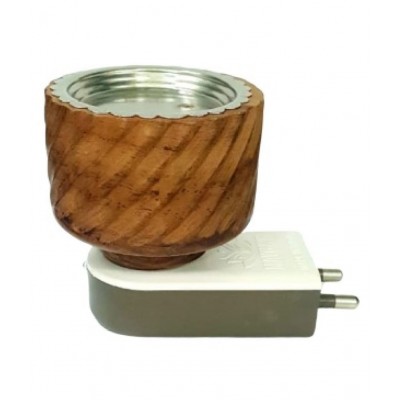 MDTL Mini Wooden Electric Kapoor Dani Incense Burner Bakhoor Dani Aroma Diffuser Camphor Burner for Positive Energy - 2nd Generation (Standard Size, Multicolour)