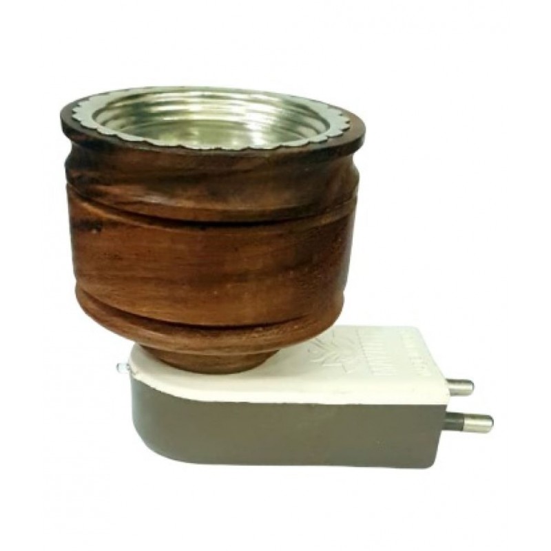 MDTL Mini Wooden Electric Kapoor Dani Incense Burner Bakhoor Dani Aroma Diffuser Camphor Burner for Positive Energy - 2nd Generation (Standard Size, Multicolour)