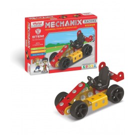 MECHANIX - BEGINNER - RACERS, DIY, STEM & Educational Metal Construction set for Boys & Girls, Multicolor.