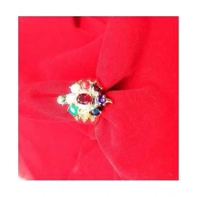 MERU NAVGARH NAVARATAN RING/TORTOISE RING/TURTLE RING/KACHUA RING/meru kachua पुरुषों और महिलाओं के लिए नवरातन रिंग एडजस्टेबल साइज़
