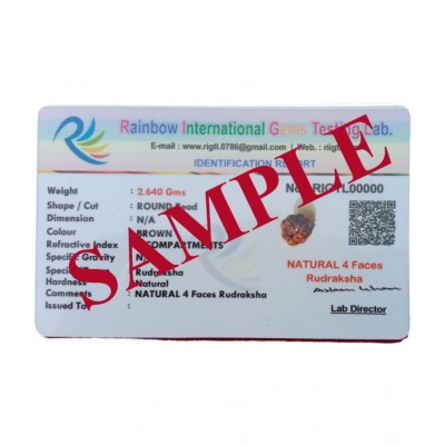 M.K.EXPORT 4 Mukhi Rudraksha Single Bead Lab Certified Natural 4 Mukhi Nepali Rudraksha (Brown)