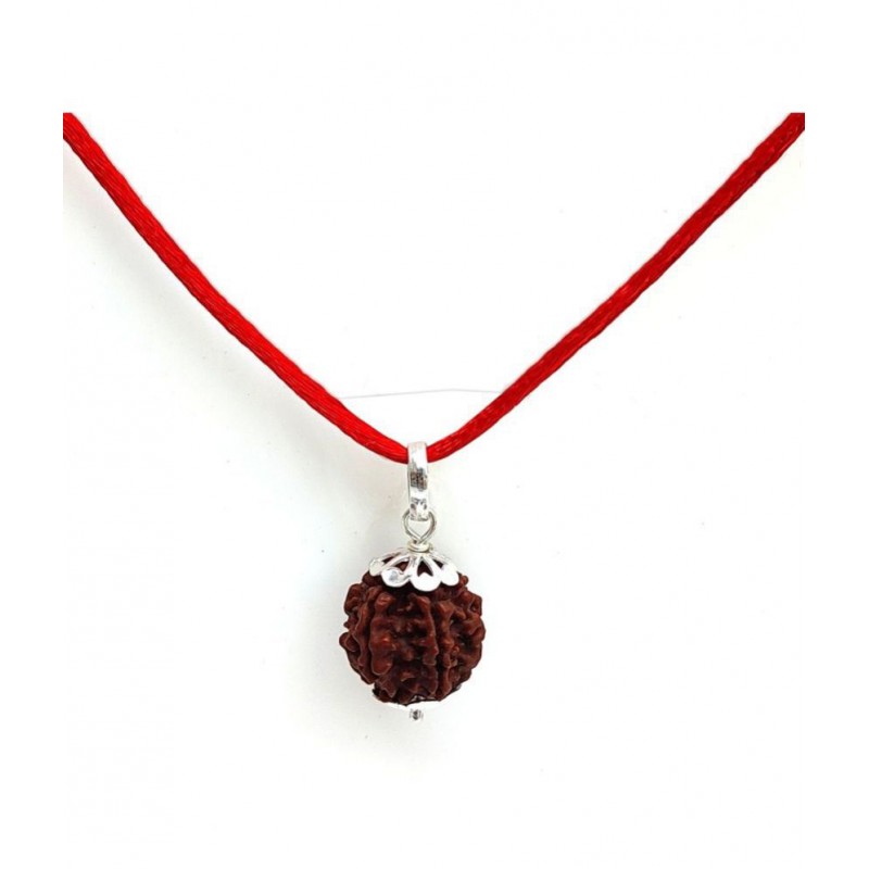 M.K.EXPORT 6Mukhi/face Nepali Rudraksha Silver pletad Pendant Natural & lab Certified for Men & Women Locket