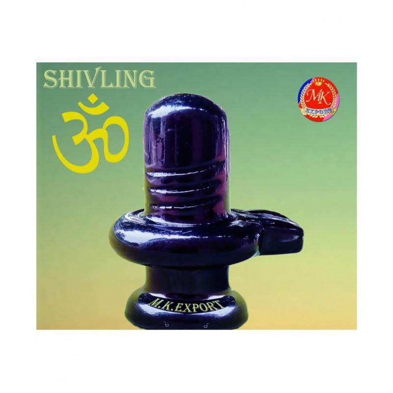 M.K.EXPORT Black Marble Shivling for Home Pooja Purpose Black Marble Shivling for Home Pooja Purpose