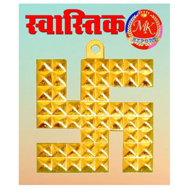 M.K.EXPORT Gold Plated Ashtadhatu Fengshui Swastik Gold Plated Ashtadhatu Fengshui Swastik