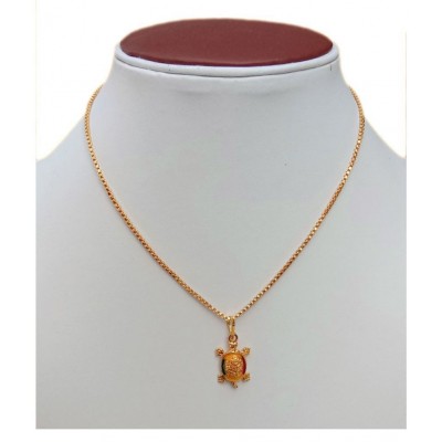 M.K.EXPORT Gold Plated Tortoise Pendant with chain Mangalsutra,Chain for Men & Women
