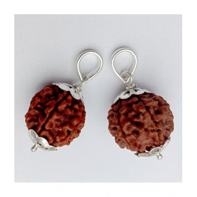 M.K.EXPORT Lab Certified 6 Mukhi/6 Face Nepali Rudraksha Silver pleted White Metal Pendant,Locket