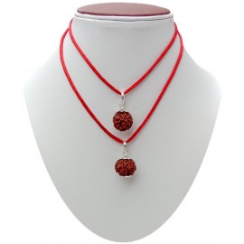 M.K.EXPORT Lab Certified 6 Mukhi/6 Face Nepali Rudraksha Silver pleted White Metal Pendant,Locket