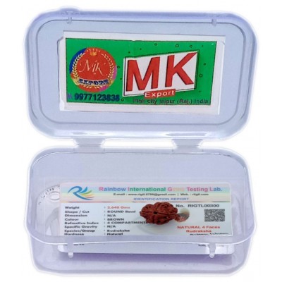 M.K.EXPORT Lab Certified orginel 4 mukhi Nepali rudraksha 4 face natural rudraksha beads for man and women