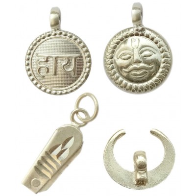 M.K.EXPORT Pure Silver Chand Suraj Chaku Haay locket Kanthi Evil Eye Protection Nazra for Infant to 6 Year M.K.EXPORT Pure Silver Chand Suraj Chaku Haay locket Kanthi Evil Eye Protection Nazra for Infant to 6 Year