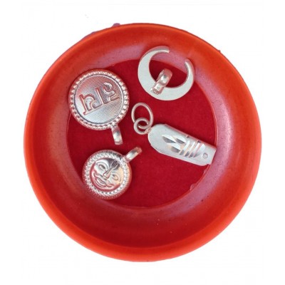 M.K.EXPORT Pure Silver Chand Suraj Chaku Haay locket Kanthi Evil Eye Protection Nazra for Infant to 6 Year M.K.EXPORT Pure Silver Chand Suraj Chaku Haay locket Kanthi Evil Eye Protection Nazra for Infant to 6 Year