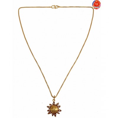 M.K.EXPORT Suryanarayan Pendant,Locket with chain Gold Plated Religious Lord Sun/Surya Pendant for men and women