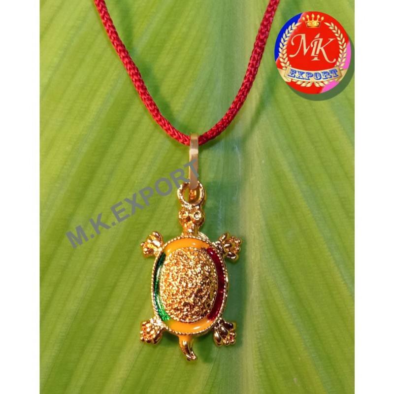 M.K.EXPORT Tortoise Shape Gold Plated Ashta Dhatu Tortoise Shape Pendant for Men Women