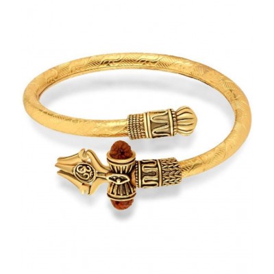 M.K.EXPORT kada Bracelet Bangle for Women and Men (Flexible) Rudraksha Shiv Trishul Damroo Designer