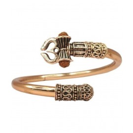 M.K.EXPORT kada Bracelet Bangle for Women and Men (Flexible) Rudraksha Shiv Trishul Damroo Designer