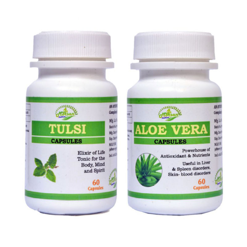 MORSAN HEALTHCARE Aloe Vera Capsules and Tulsi Capsule 500 mg