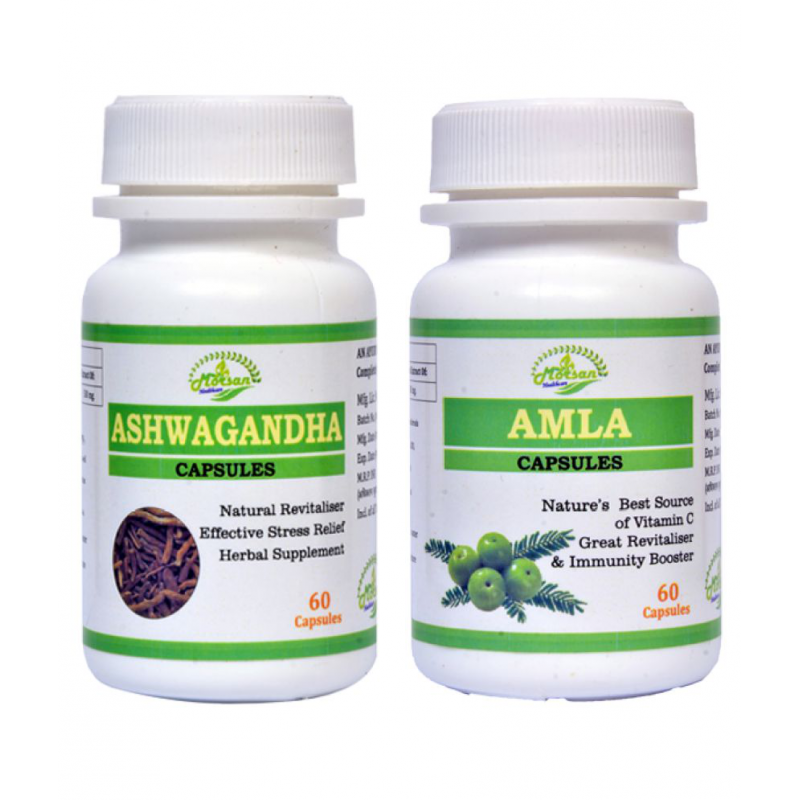 MORSAN HEALTHCARE Ashwagandha Capsules 500 mg and Amalki Capsule 500 mg Pack Of 2 MORSAN HEALTHCARE Ashwagandha Capsules 500 mg and Amalki Capsule 500 mg Pack Of 2