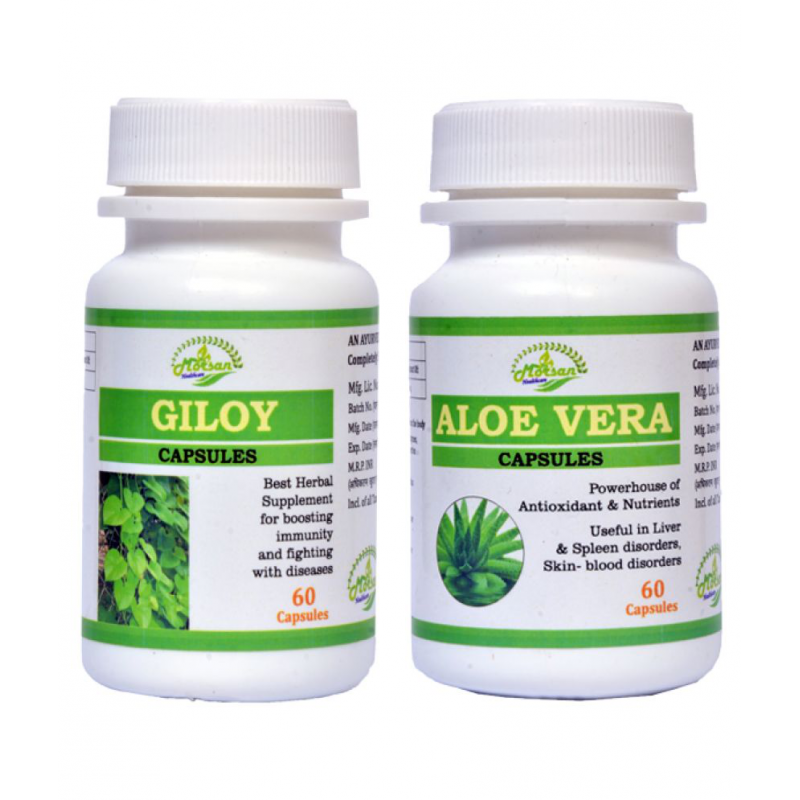 MORSAN HEALTHCARE Giloy and Aloe Vera Capsule 500 mg Pack Of 2