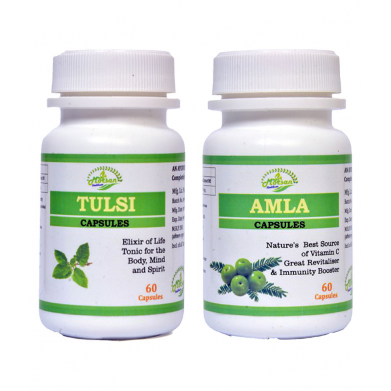 MORSAN HEALTHCARE Tulsi (Ocimum sanctum) and Amalki Capsule 500 mg Pack Of 2