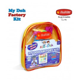 MY DOH FACTORY KIT| Creative Kit for Kids|Pack includes 8 colorful dough+2 moulds+1 Knife +1 Roller+1 Fork+1 Spoon+2 Dishes + 1 Table Top|DIY Kit for Kids|DIY Colorful Dough|Play Dough Set for Kids Boys Girls with moulds|Play Doh Clay Set|Safe & Non-