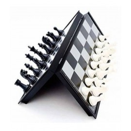 Magnetic Chess Board Set , Magnetic Folding Outdoor / Travel Game , Professional Strategy & War Game Play Set, Black and White Color Board Game Accessories Board Game