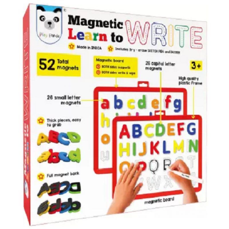 Magnetic Learn to Write Capital & Small Letters with Write & Wipe Magnetic Board  (Red)