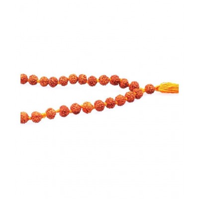 Malabar Gems 5 Mukhi Nepal Rudraksha Mala with 108+1 Beads (4 mm) Original Japa Mala