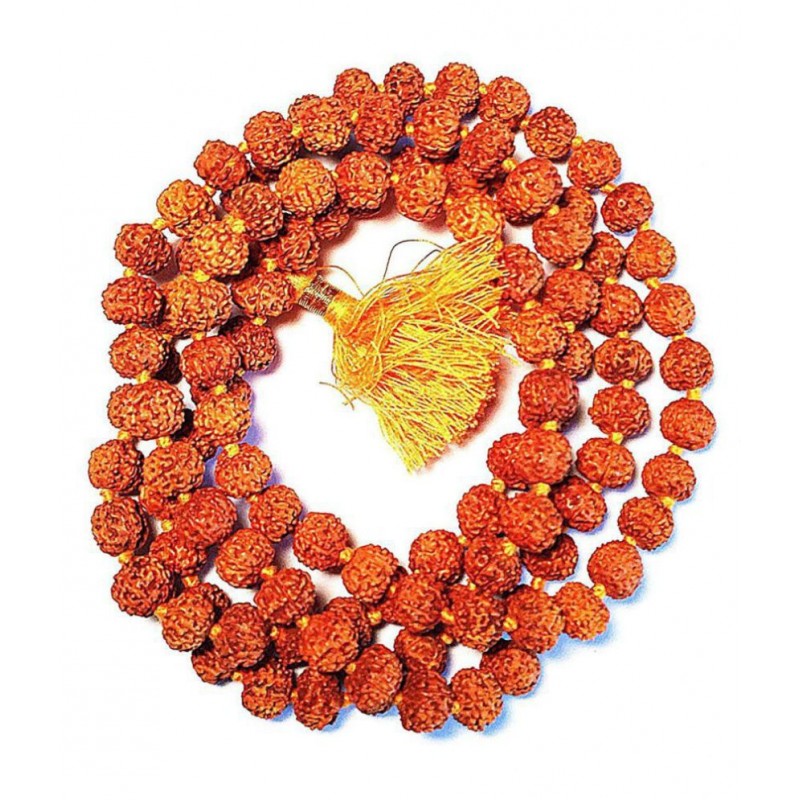 Malabar Gems 5 Mukhi Nepal Rudraksha Mala with 108+1 Beads (4 mm) Original Japa Mala
