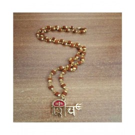 Manorama  Gold Plated Rudraksh Mala Mahadev Pendant Mala for Men and Women Manorama  Gold Plated Rudraksh Mala Mahadev Pendant Mala for Men and Women