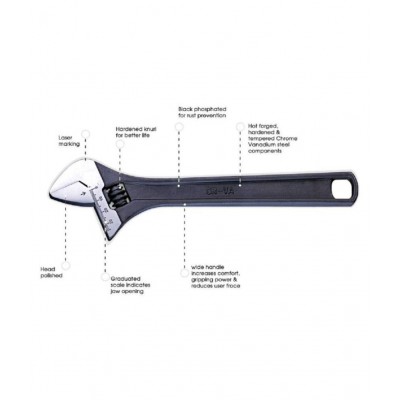 Manvi-12 inch Adjustable Wrench Single Pc