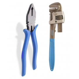 Manvi-Hand Tool Kit Set -Pipe Wrench 14" & Plier 8" (Plier Color-Blue/Red)